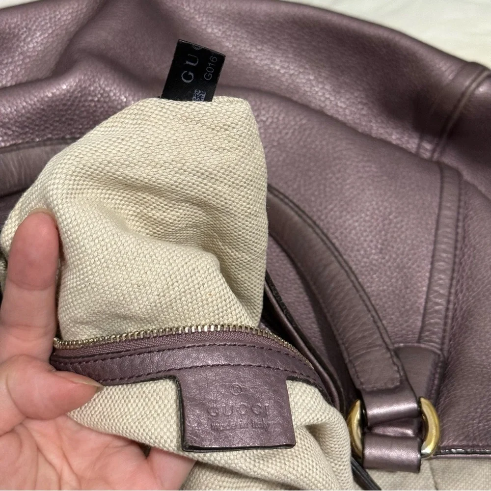Gucci Dusty Mauve Leather Shoulder Bag with Tassel